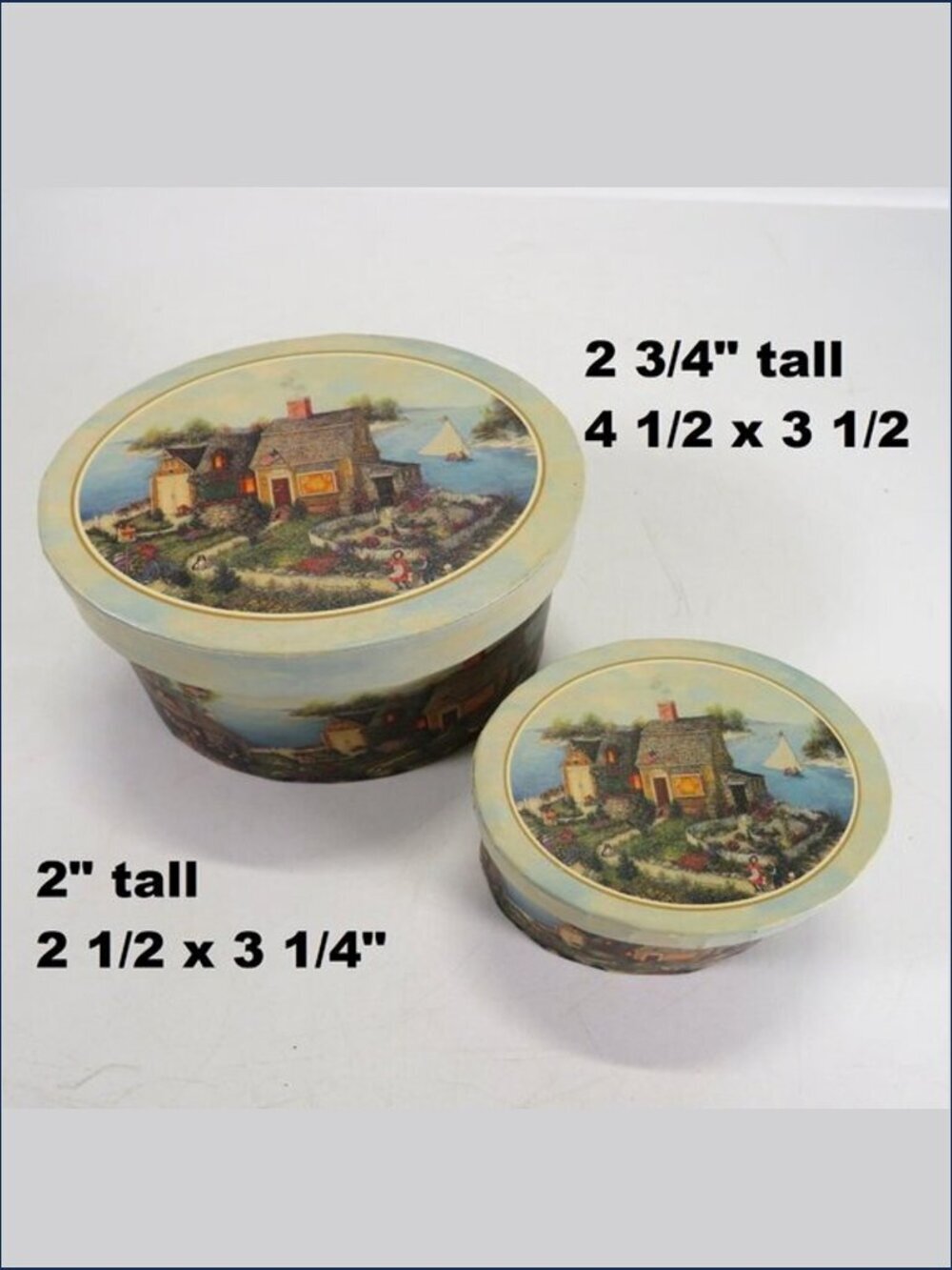 Nantucket Costal mini Oval Boxes Storage by Bob's Boxes Linda Nelson Stocks